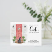 Thuis is waar de kat is We hebben de kat verplaats Aankondigingskaart (Staand voorkant)