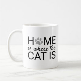 Thuis Is Waar De Kat Is Zilveren Folie Pootafdrukk Koffiemok