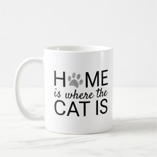 Thuis Is Waar De Kat Is Zilveren Folie Pootafdrukk Koffiemok