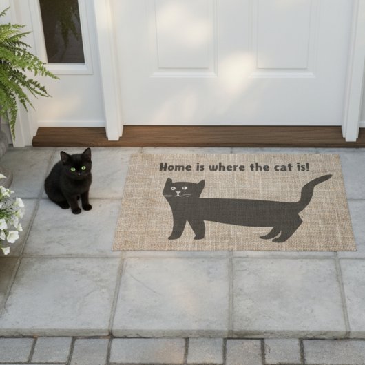 Thuis Is Waar de Kat Is Zwarte Kat Deurmat