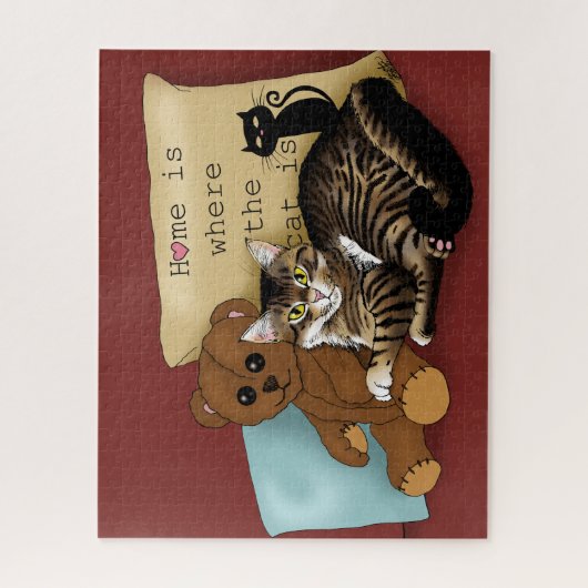 Thuis is waar de kat... legpuzzel (Verticaal)