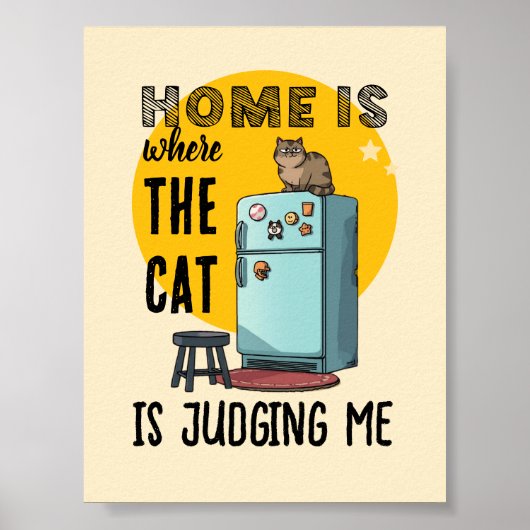 Thuis Is Waar de Kat Me Beoordelt Poster (Voorkant)