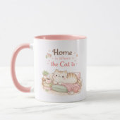 Thuis is waar de kat schattig is Kittenkoffie Roze Mok (Links)