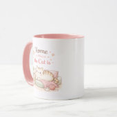 Thuis is waar de kat schattig is Kittenkoffie Roze Mok (Voorkant links)