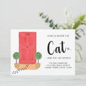 Thuis is waar de kat zich beweegt aankondiging (Staand voorkant)