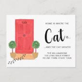 Thuis is waar de kat zich beweegt aankondigingskaart (Voorkant)