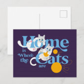 Thuis is waar de katten Briefkaart zijn (Voorkant / Achterkant)