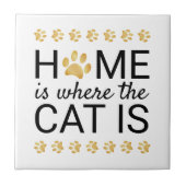 Thuis is waar de katten olievlekken zijn tegeltje (Voorkant)