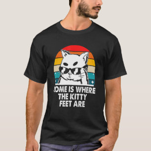 Thuis is waar de kattenpootjes zijn Kat Kattenmoe T-shirt