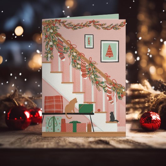 Thuis is waar de kerstsokken hangen feestdagen kaart