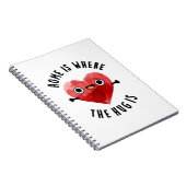 Thuis Is Waar De Knuffel Is Funny Hart Pun Notitieboek (Rechterzijde)