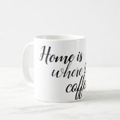Thuis is waar de koffie is koffiemok (Voorkant links)