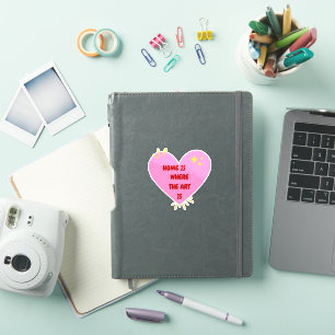 Thuis Is Waar De Kunst Is – Schattige Hart Inspira Sticker