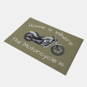 Thuis is waar de motorfiets is deur welkom mat (Schuin)