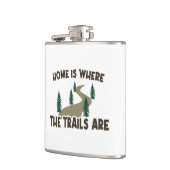 Thuis is waar de paden wandelen heupfles (Links)