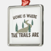 Thuis is waar de paden wandelen metalen ornament (Links)
