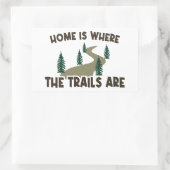 Thuis is waar de paden wandelen rechthoekige sticker (Tas)