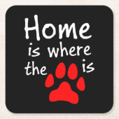 Thuis is waar de papierafdruk papieren Onderzetter (Voorkant)