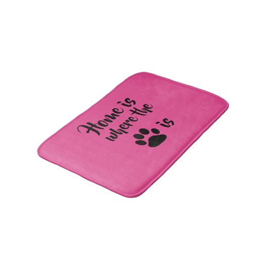 Thuis is waar de Paw Print Roze Rug Bath Mat is (Gekanteld)