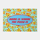 Thuis is waar de pizza is grappig pizza liefhebber deurmat (Voorkant)