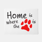 Thuis is waar de pootafdruk White Doormat is Deurmat (Voorkant)
