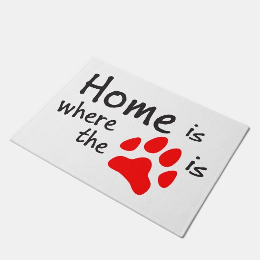 Thuis is waar de pootafdruk White Doormat is Deurmat (Schuin)
