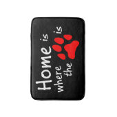 Thuis is waar de pootafdruk zwart badkamermat is badmat (Voorkant Verticaal)