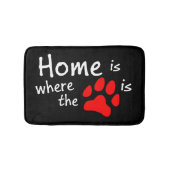 Thuis is waar de pootafdruk zwart badkamermat is badmat (Voorkant)