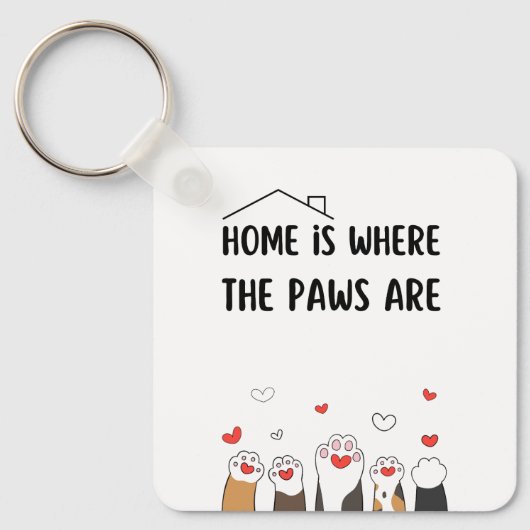 Thuis is waar de poten Schattige zijn Sleutelhanger (Voorkant)