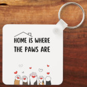 Thuis is waar de poten Schattige zijn Sleutelhanger (Achterkant)