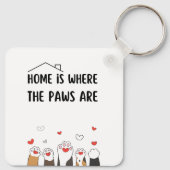 Thuis is waar de poten Schattige zijn Sleutelhanger (Achterkant)