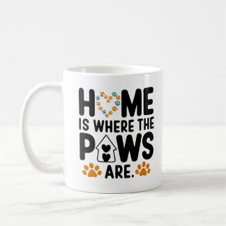 Thuis is waar de poten zijn dierenliefhebbers gesc koffiemok