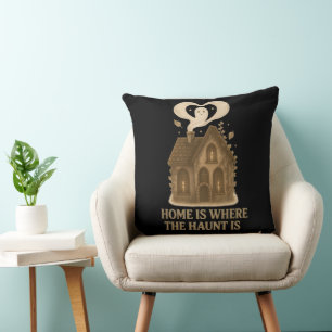 Thuis Is Waar De Spuk Is Spook Halloween Vintage Kussen