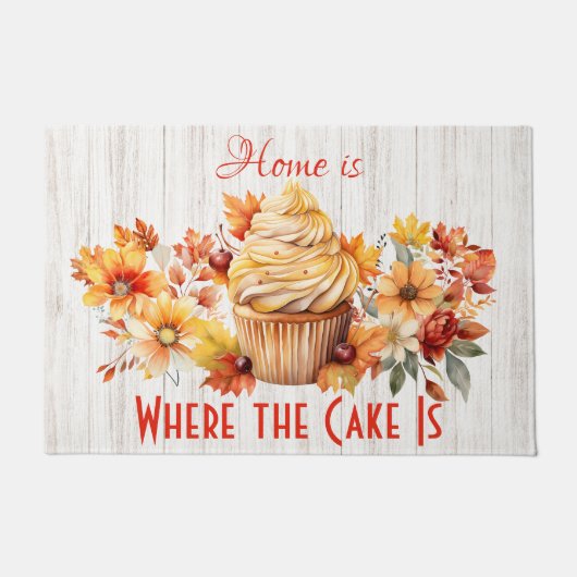 Thuis is waar de taart is - Herfst Deurmat (Voorkant)