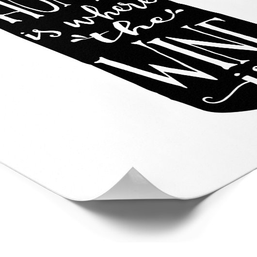 Thuis is waar de wijn is | Art Print (Hoek)