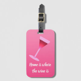 Thuis is waar de wijn is bagagelabel