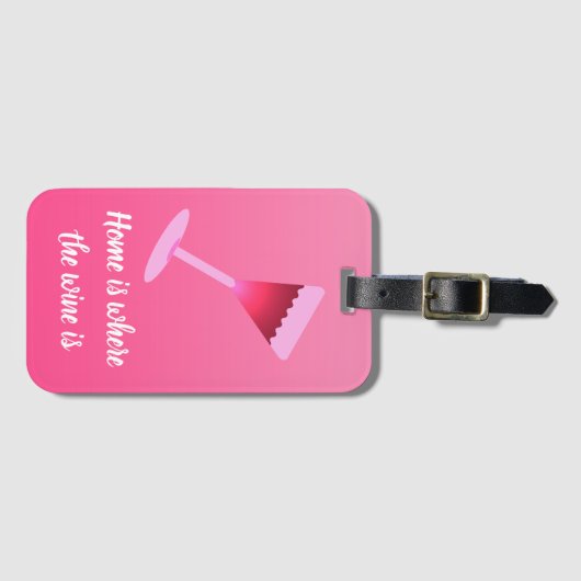 Thuis is waar de wijn is bagagelabel (Voorkant (horizontaal))