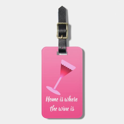 Thuis is waar de wijn is. Gepersonaliseerd, jouw n Bagagelabel (Voorkant verticaal)