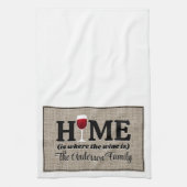 Thuis is waar de wijn is gepersonaliseerd theedoek (Verticaal)