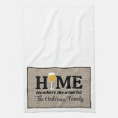 Thuis is waar de wijn is gepersonaliseerd theedoek (Verticaal)