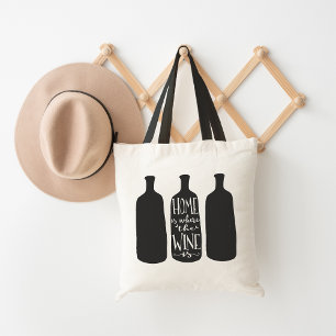 Thuis is waar de wijn is tote bag