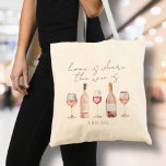 Thuis is waar de wijn tote bag<br><div class="desc">Deze charmante en humoristische canvas tas is ideaal voor wijnliefhebbers die een goede lach waarderen. Met het speelse gezegde "Home is Where the Wine Is" aan beide kanten, is deze canvas tas ontworpen met stijlvolle scripttypografie en een waterverf-ontwerp van een wijnfles en een bril. Je kunt het personaliseren met een...</div>