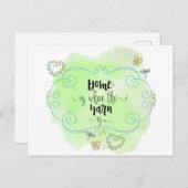 Thuis is waar de Yarn is - Gezegde Knitters Briefkaart (Voorkant / Achterkant)