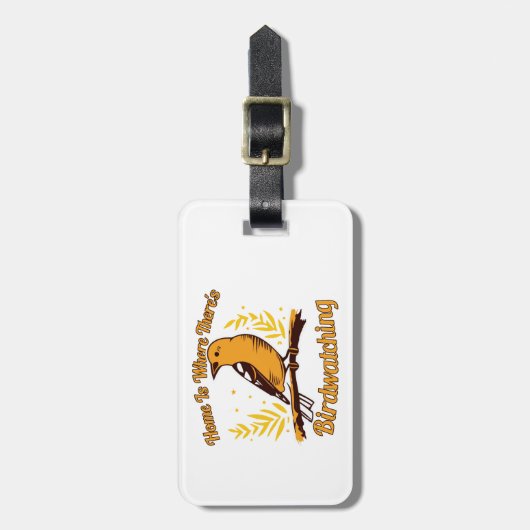 Thuis is waar er vogelobservatie is bagagelabel (Voorkant verticaal)