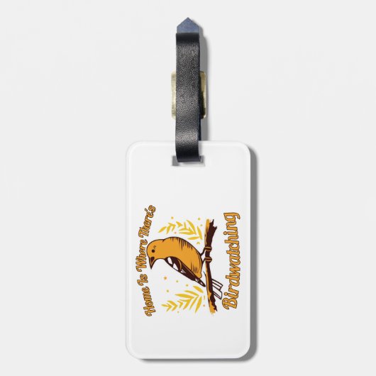 Thuis is waar er vogelobservatie is bagagelabel (Achterkant verticaal)