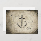 Thuis is waar het anker valt briefkaart (Voorkant / Achterkant)