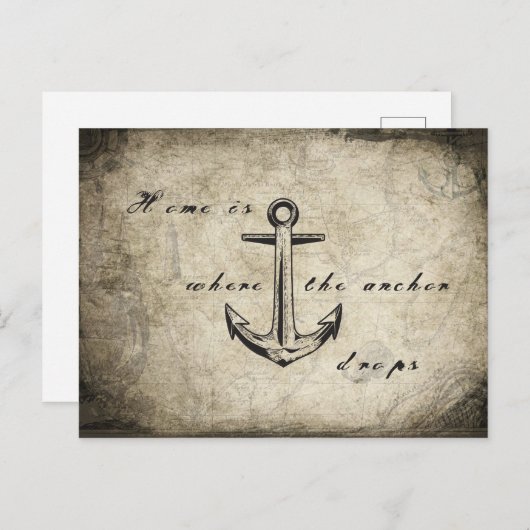 Thuis is waar het anker valt briefkaart (Voorkant / Achterkant)