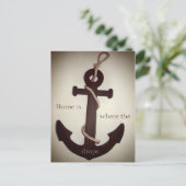 Thuis is waar het anker valt briefkaart (Staand voorkant)