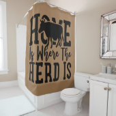 Thuis is waar het beslag met Koe is Douchegordijn (In situ)