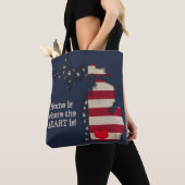 Thuis is waar het hart | Amerikaan Michigan Tote Bag (Dichtbij)